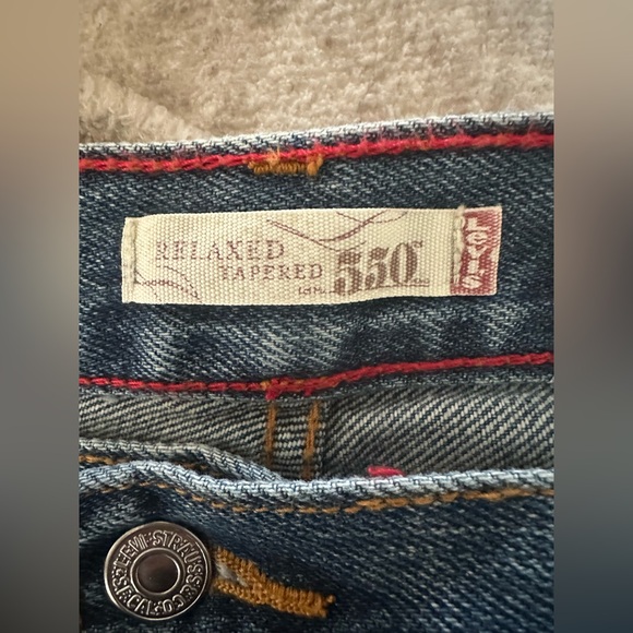 Vintage Levis 550 Relaxed Tapered Jeans Blue Size 18 M Misses - Picture 10 of 13
